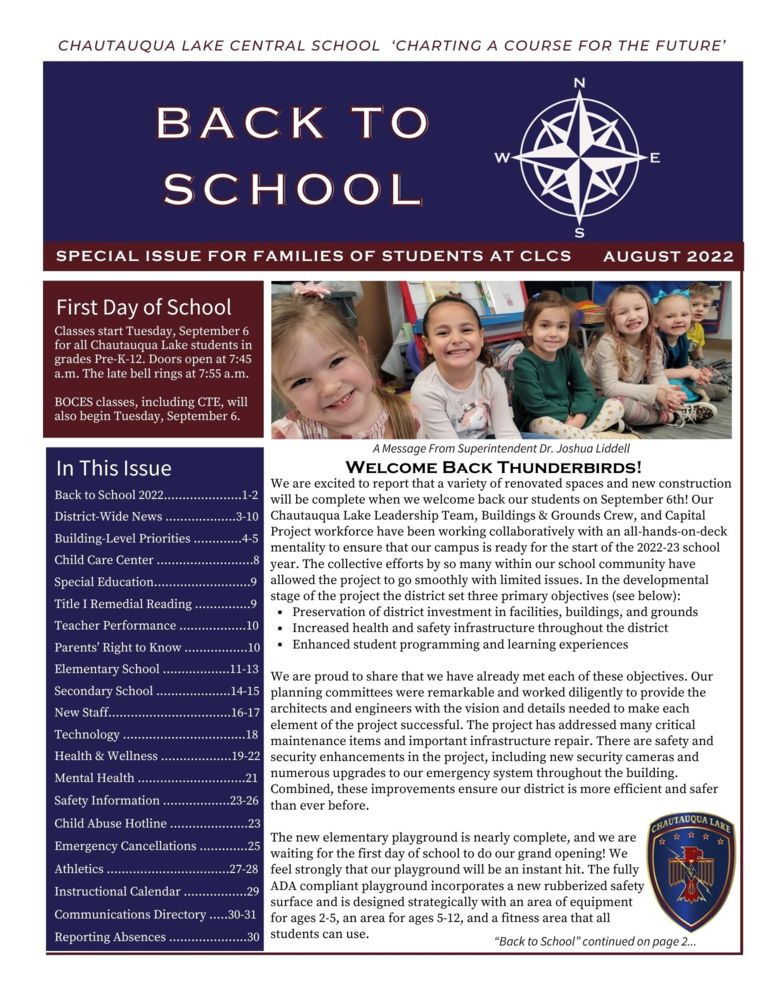 Newsletter cover page