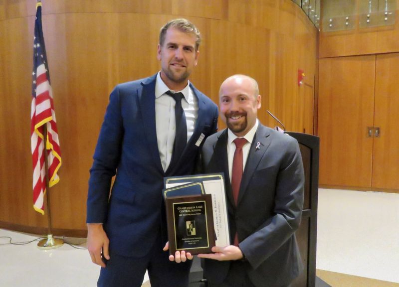 Superintendent, Dr. Josh Liddell with Chamber President and CEO, Dan Heitzenrater