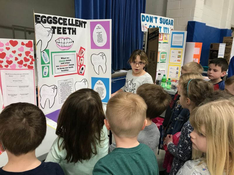 5th Grader Presenting Project to elementary students