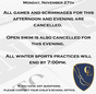 Monday 11/27 Cancellations